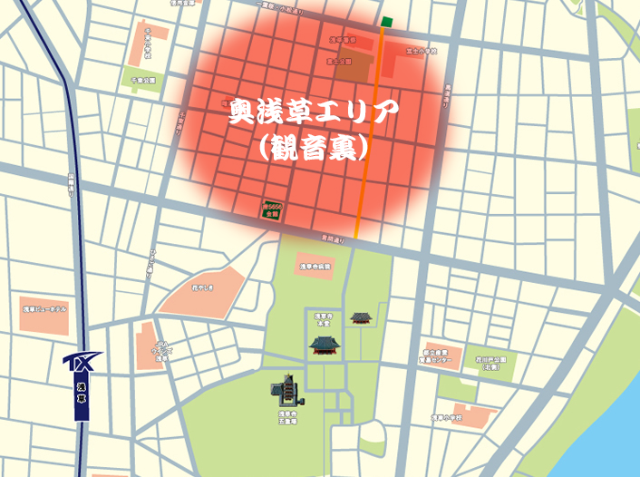 浅草観音裏エリアマップ